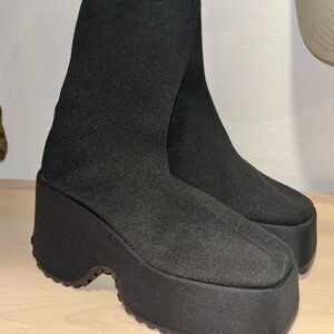 SHEIN Black Platform Sock Shoes